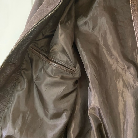 LM Jackets 2X Men’s Distressed Brown Leather Bomber Aviator Coat NWT - Picture 11 of 14